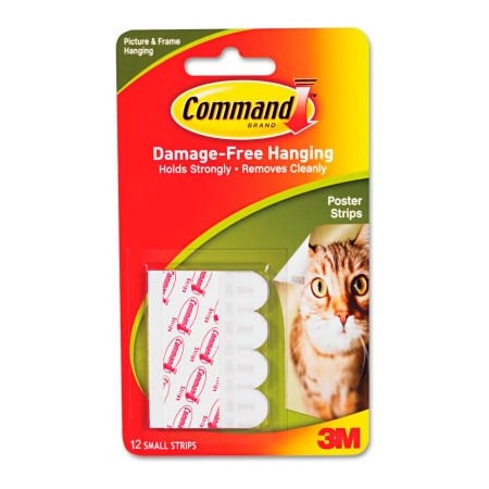 3M Command Poster Strips, White, 12/Pack 17024ES